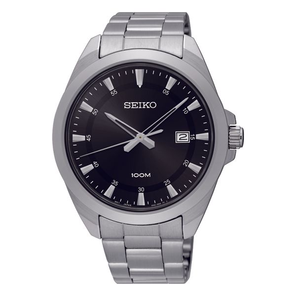 Seiko SUR209P1 Stainless Steel Black Dial Bracelet Men's Classic Watch ...