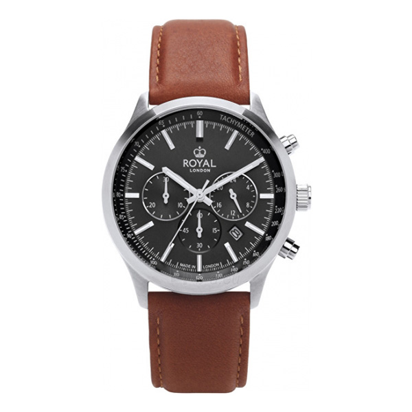 Royal London Men Leather Strap Wrist Watch - 41454-01 - Rafiqsonsonline.com