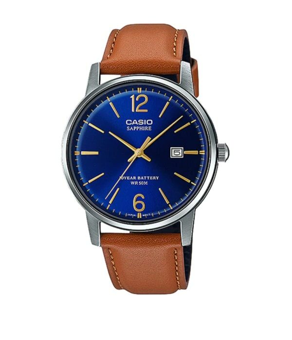 Casio MTS-110L-2AV Leather Strap Men Watch