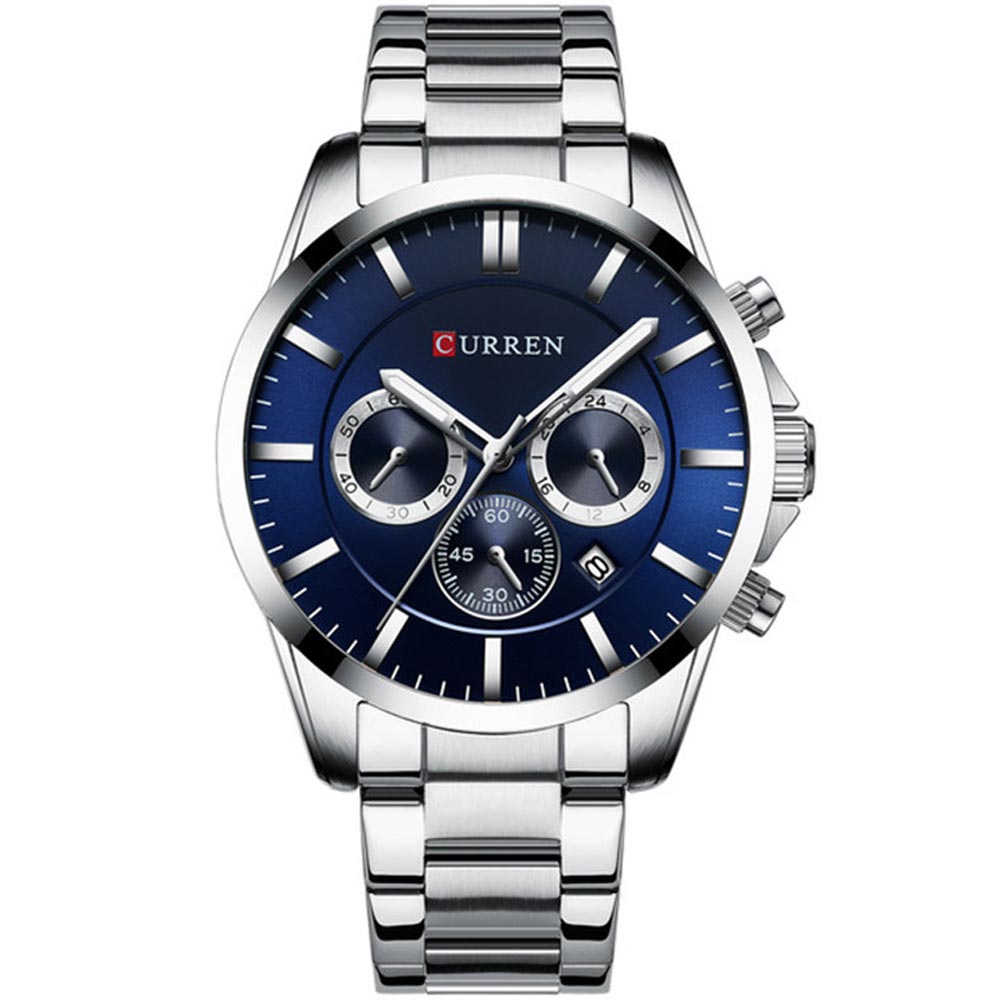 Curren 8358 Blue Metal Band Men Watch - Rafiqsonsonline.com