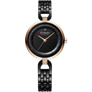 Curren 9052-RS-BLK Metal Band Woman Watch