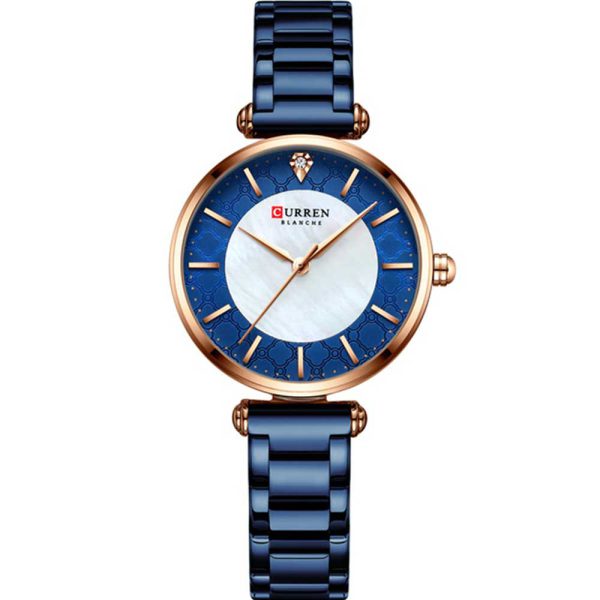 Curren 9072-RS-BLU Metal Band Woman Watch