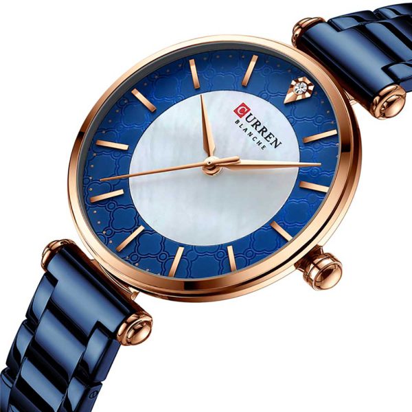 Curren 9072-RS-BLU Metal Band Woman Watch - Image 2