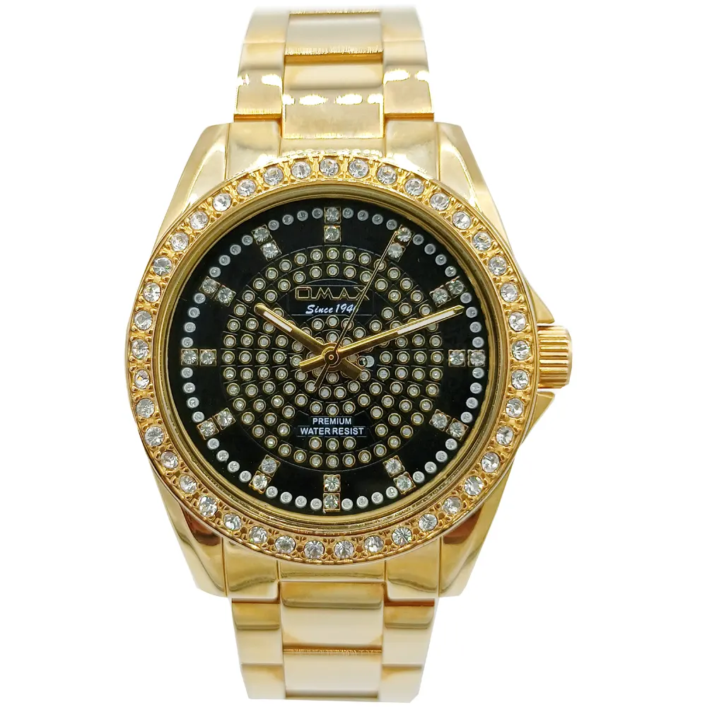 Omax watch gold online plated