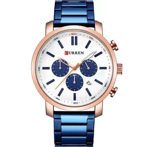 Curren 8315-RSBLU-WHT Metal Band Men Watch