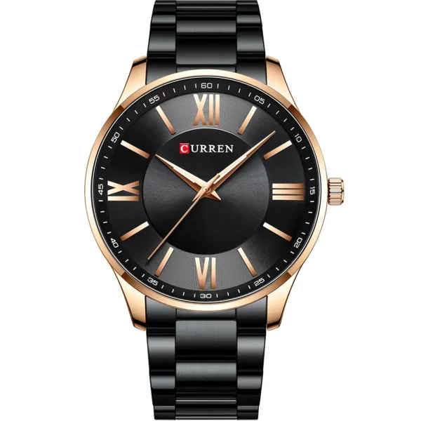 Curren 8385-RS-BLK Metal Band Men Watch