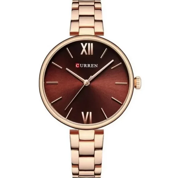 Curren 9017-RS-BRN Metal Band Women Watch