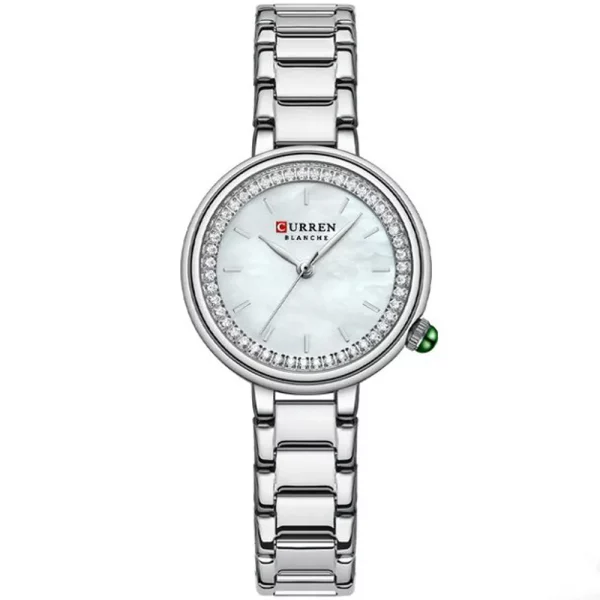 Curren 9089-CH-WHT Metal Band Women Watch