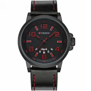 Curren 8240-BLK Leather Band Men Watch