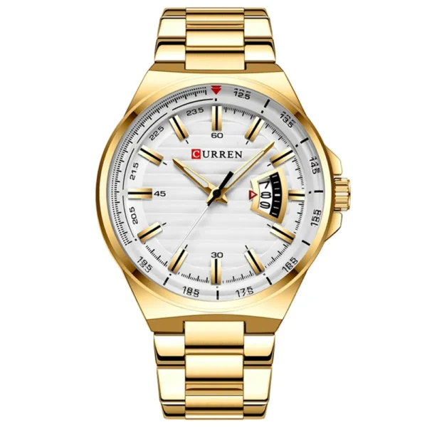 Curren 8375-GD-WHT Metal Band Men Watch