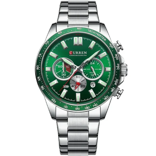 Curren 8418-CH-GRN Metal Band Men Watch