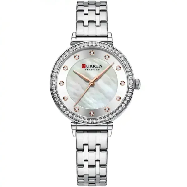 Curren 9087-CH-WHT Metal Band Women Watch