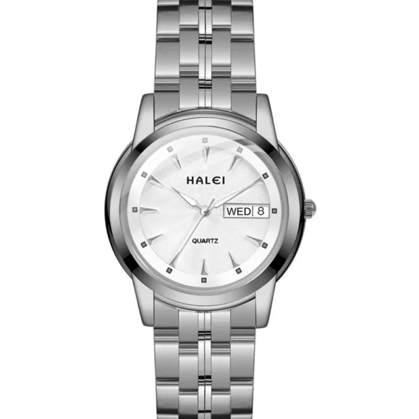 Halei 348M-CH-WHT Metal Band Men Watch