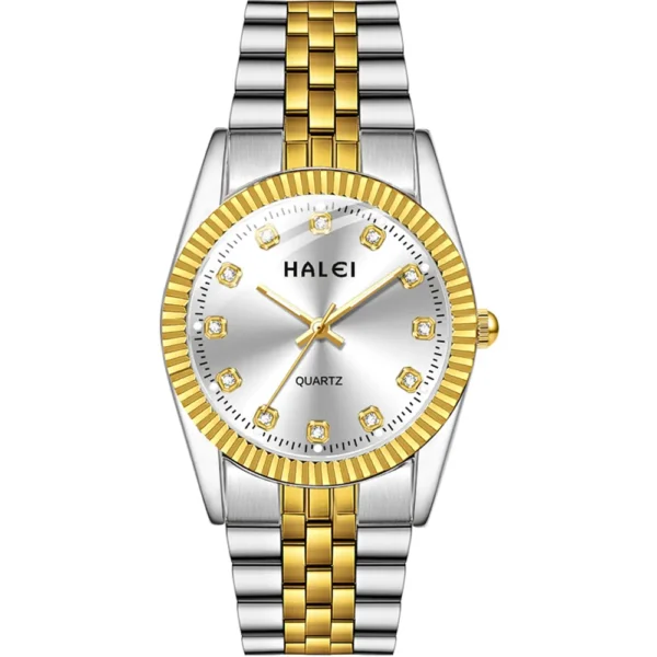 Halei 356M-CHTT-WHT Metal Band Men Watch