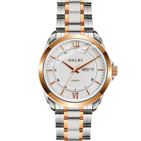 Halei 8006M-CHTT-WHT Metal Band Men Watch