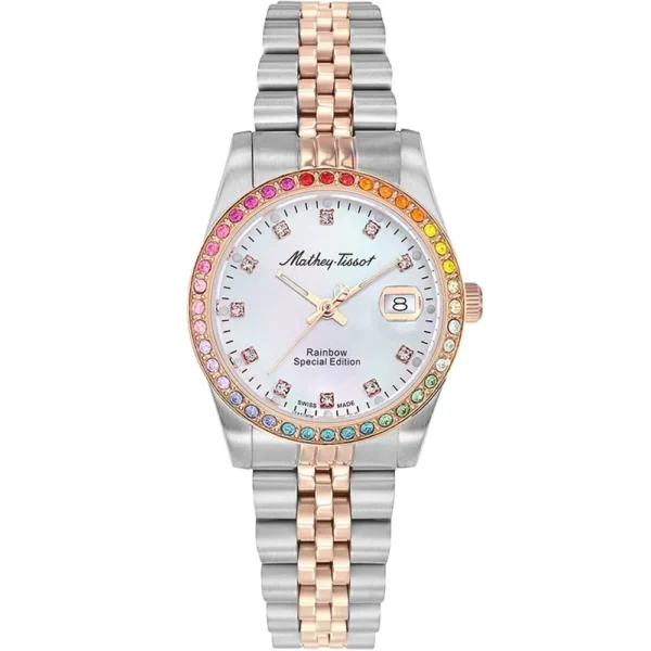 Mathey Tissot Rainbow D809BQI Metal Band Women Watch