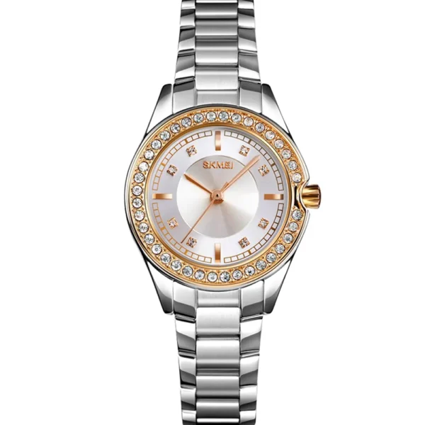 Skmei 1534-TT-GLD-WHT Metal Band Women Watch