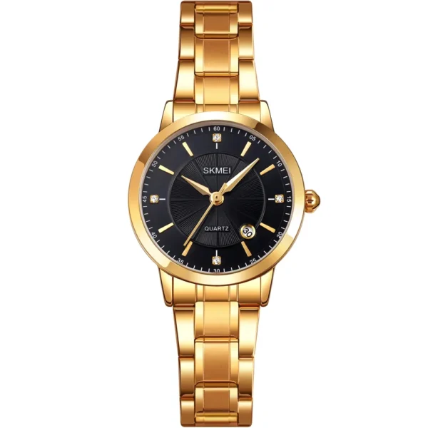 Skmei 1819-GLD-BLK Metal Band Women Watch