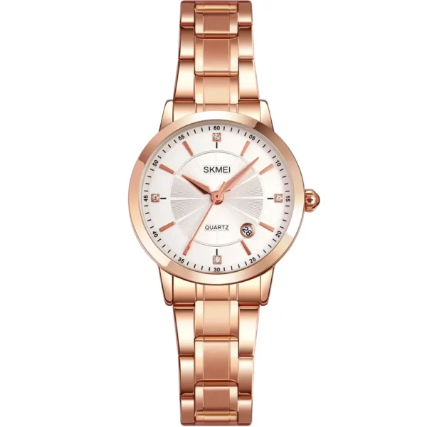 Skmei 1819-RS-WHT Metal Band Women Watch