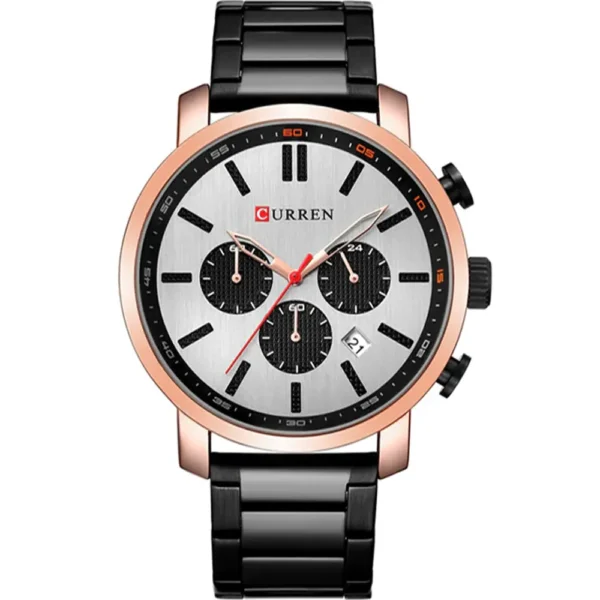 Curren 8315-RSBLK-GRY Metal Band Men Watch