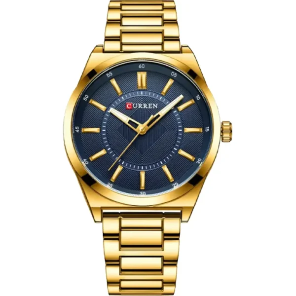 Curren 8407-GLD-BLU Metal Band Men Watch