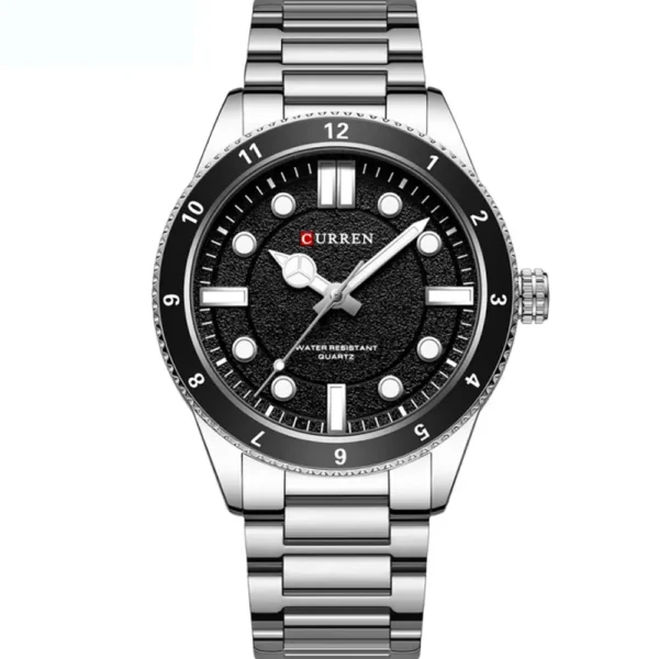 Curren 8450-CH-BLK Metal Band Men Watch