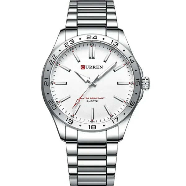 Curren 8452-CH-WHT Metal Band Men Watch