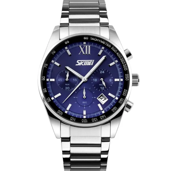 Skmei 9096-CH-BLU Metal Band Men Watch