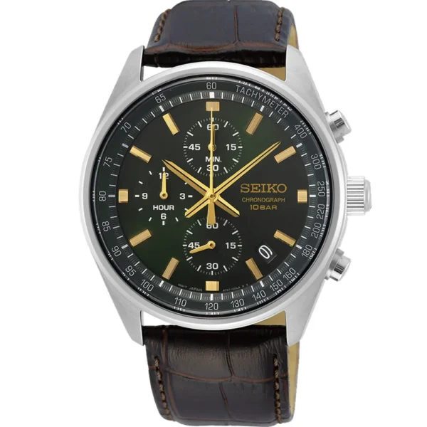 Seiko SSB385P1 Leather Band Men Watch