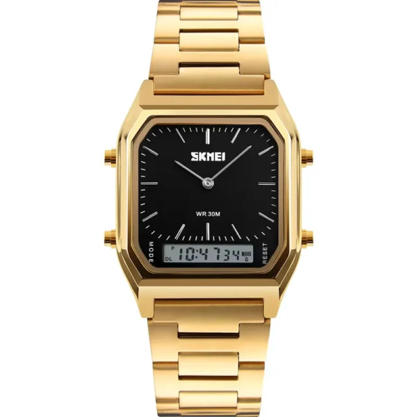 Skmei 1220-G-GLD-BLK Metal Band Men Watch