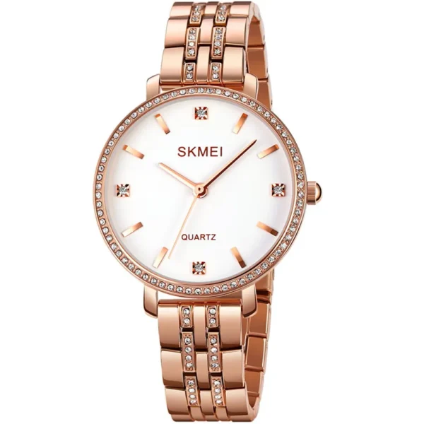 Skmei 2006-L-RS-WHT Metal Band Women Watch