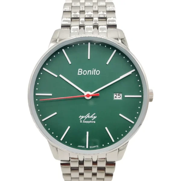 Bonito K-5132-CH-GRN Metal Band Men Watch