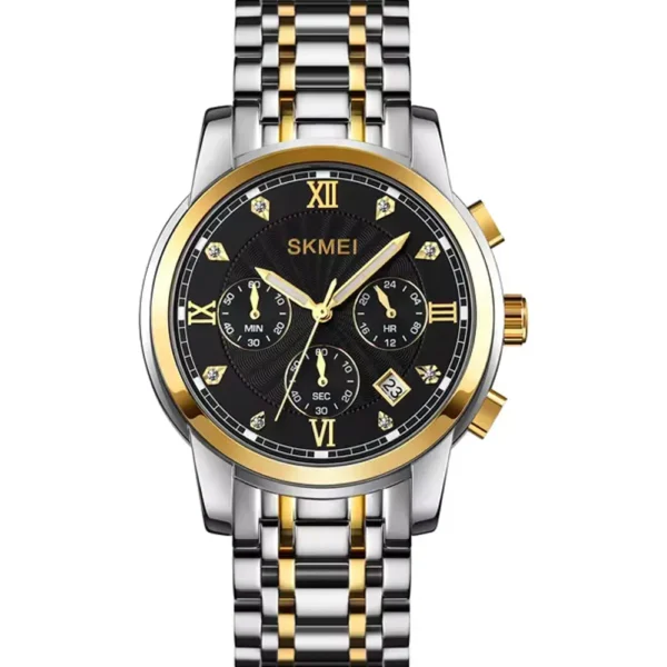 Skmei 1904-TTGLD-BLK Metal Band Men Watch
