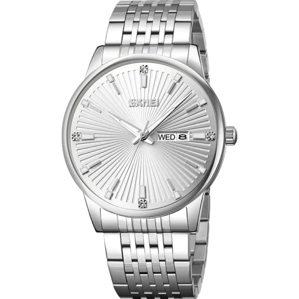 Skmei 9323-G-CH-WHT Metal Band Men Watch