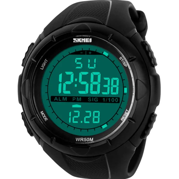 Skmei 1025-BLK-DIGI Rubber Band Men Watch