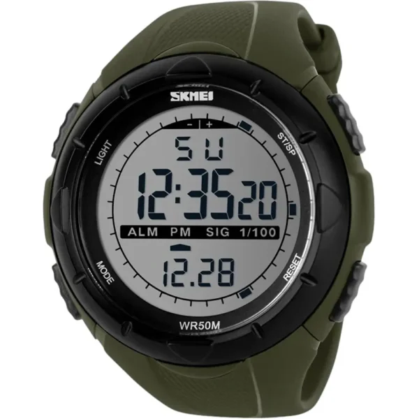 Skmei 1025-GRNBLK-DIGI Rubber Band Men Watch