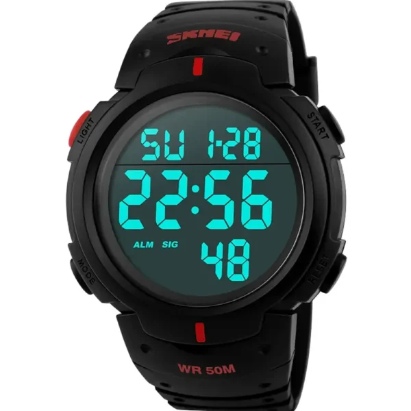 Skmei 1068-BLK-DIGI Rubber Band Men Watch - Image 3