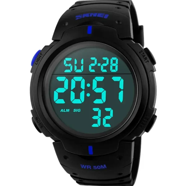 Skmei 1068-BLK-DIGI Rubber Band Men Watch - Image 2