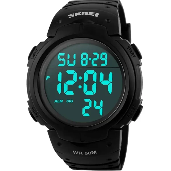 Skmei 1068-BLK-DIGI Rubber Band Men Watch