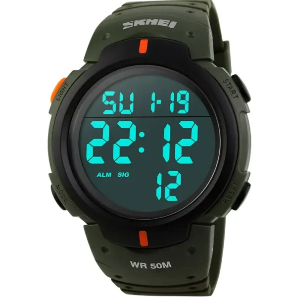 Skmei 1068-GRN-DIGI Rubber Band Men Watch