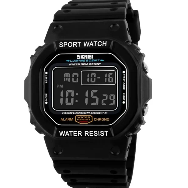 Skmei 1134-BLK-DIGI Rubber Band Men Watch