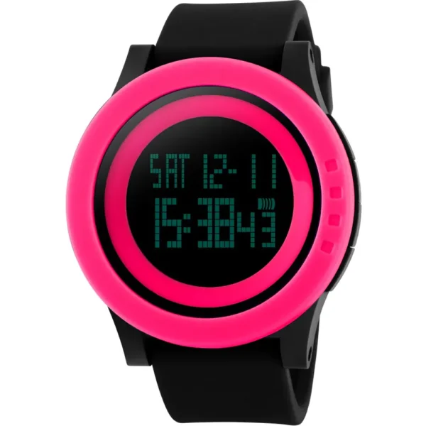 Skmei 1142-BLKPNK-DIGI Rubber Band Men Watch