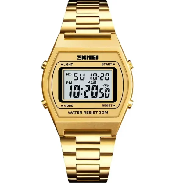 Skmei 1328-GLD-DIGI Metal Band Men Watch