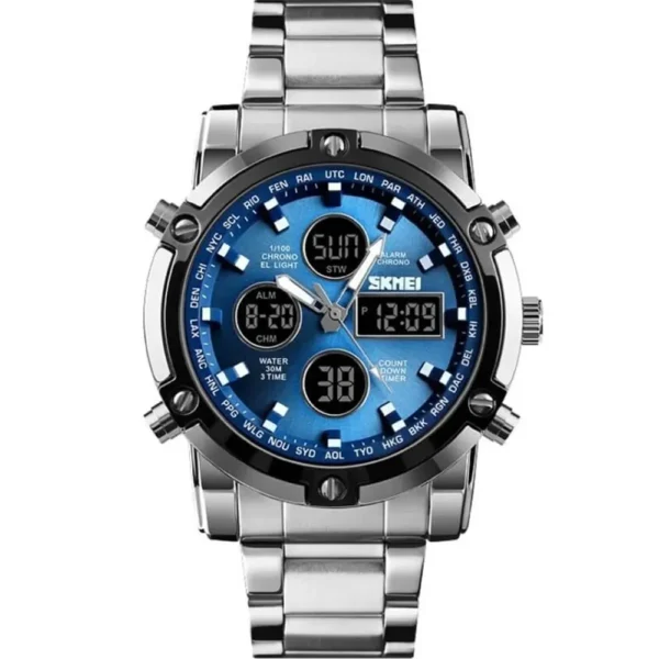 Skmei 1389-CHBLU-DTIME Metal Band Men Watch