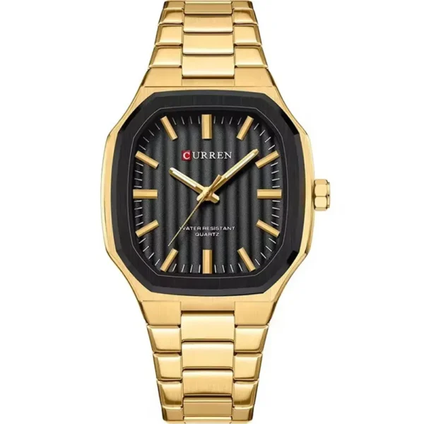 Curren 8458G-GLD BLK Metal Band Men Watch