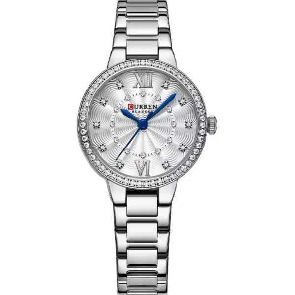 Curren 9085L-CH-WHT Metal Band Women Watch