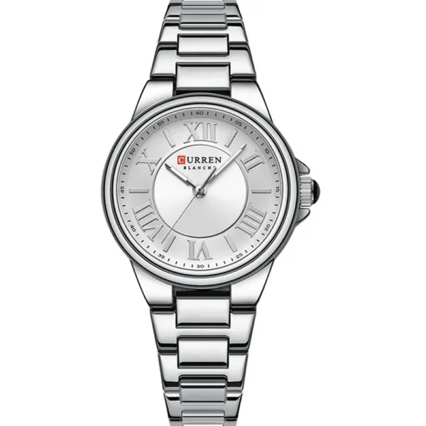 Curren 9091L-CH-WHT Metal Band Women Watch