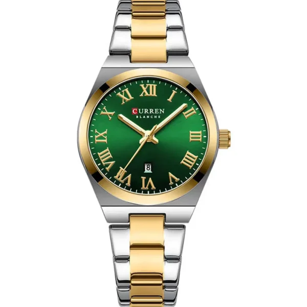 Curren 9095L-TTGLD-GRN Metal Band Women Watch