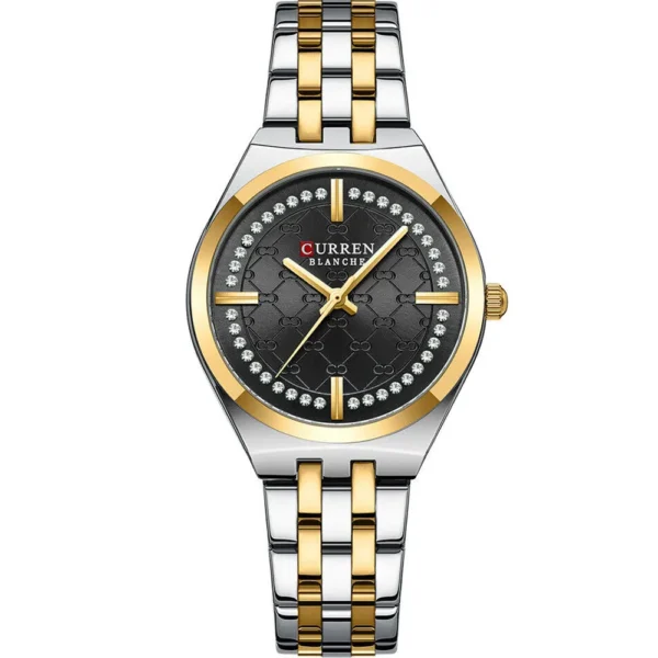 Curren 9096L-TTGLD-BLK Metal Band Women Watch