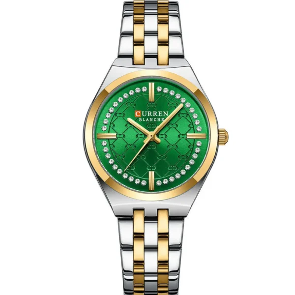 Curren 9096L-TTGLD-GRN Metal Band Women Watch